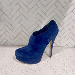 Aldo Hoots Blue Suede Ankle Boot Heels Size EU 37